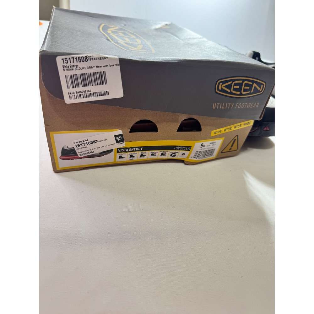 Keen Utility Work Shoes Womens 9 Wide Gray Carbon Toe Vista Energy 1026351W - Picture 2 of 7